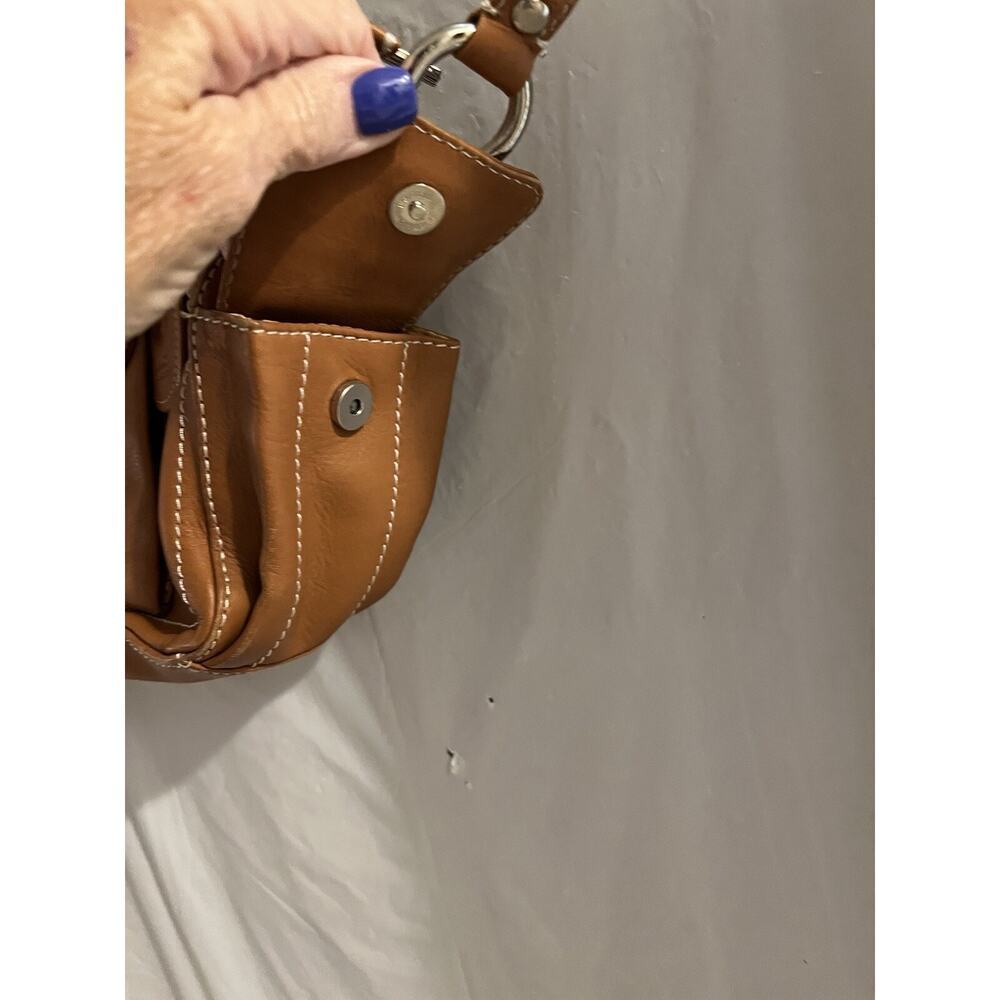 Lilo Collections Brown Leather Equestrian Tote Bag 12 X 7 X 3.5 - Picture 4 of 15